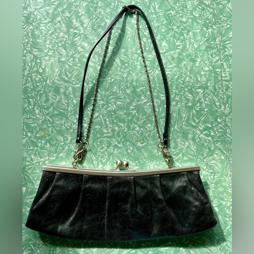 HOBO black leather clutch with multiple straps
